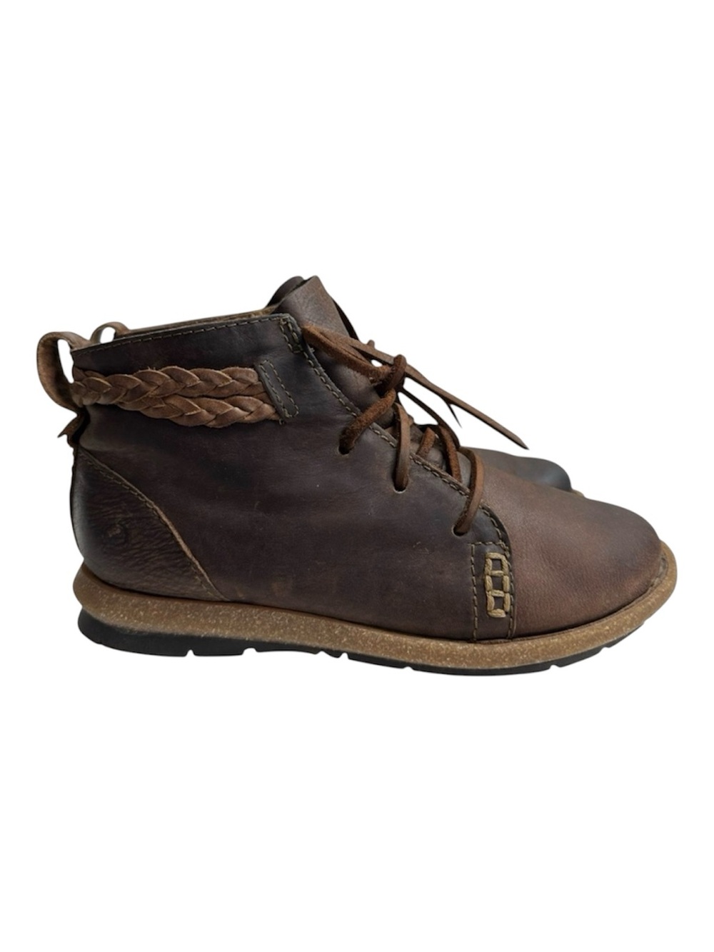 Born Temple Brown Leather Ankle Boots